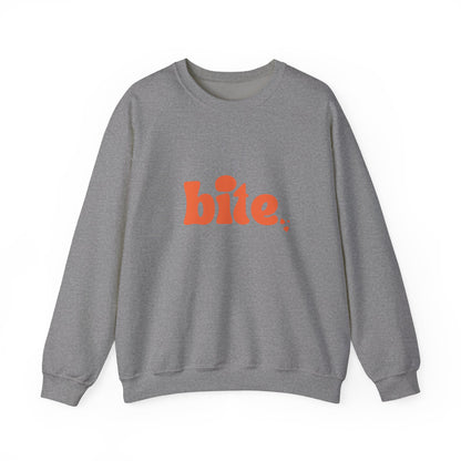 Bite Graphic Crewneck Sweatshirt, Cozy Unisex Sweatshirt for Casual Wear, Perfect Gift for Food Lovers, Trendy Fall Fashion, Holiday Apparel