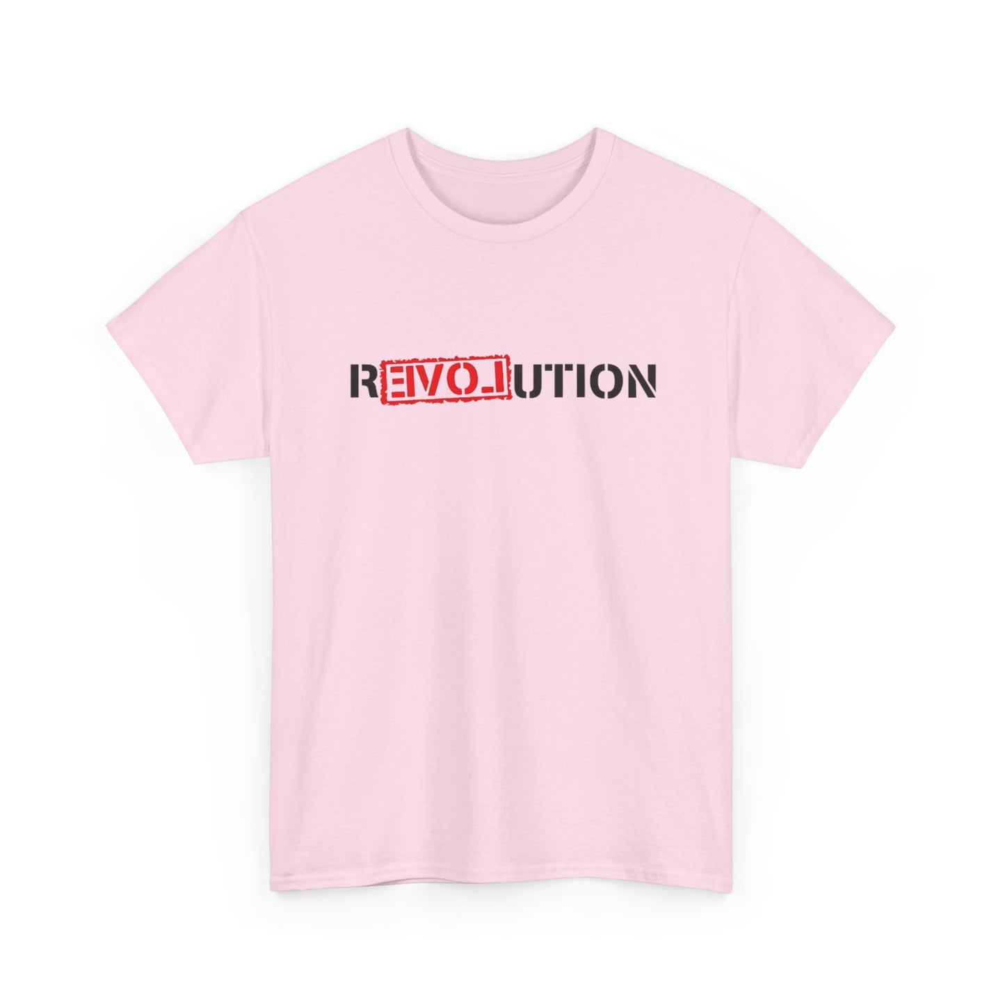 Heavy Cotton Tee with REVO-lution Design - Casual Wear, Statement Shirt, Gift for Activists, Streetwear Essential