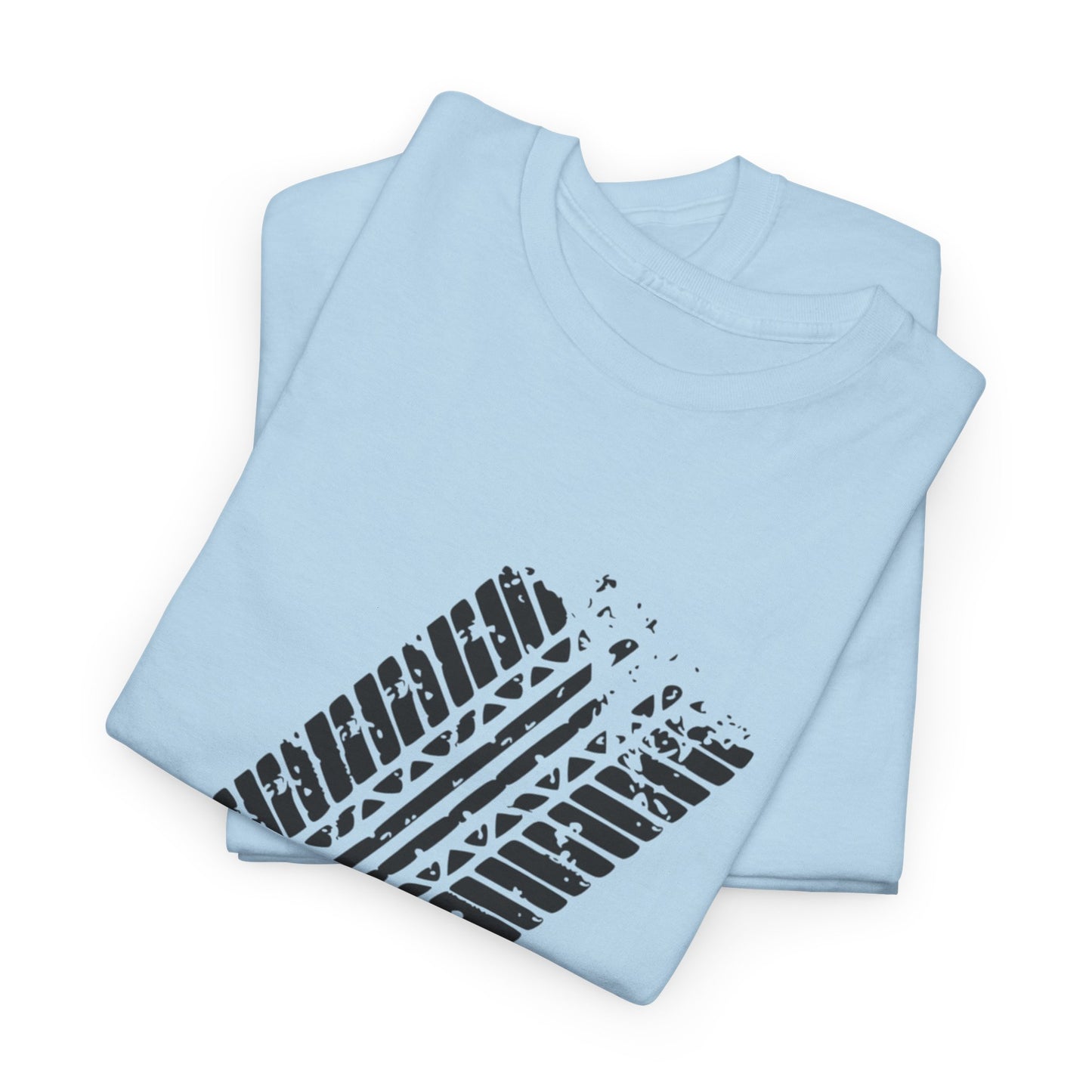 Stylish Heavy Cotton Tee with Bold Tire Track Design | Casual Wear, Streetwear, Gift for Car Lovers, Trendy T-Shirt, Everyday