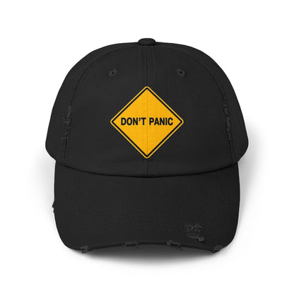 Don't Panic Distressed Cap, Unisex Funny Cap, Casual Hat for Daily Wear, Gift for Friends, Cool Accessory