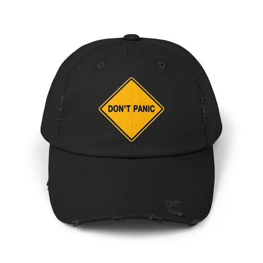 Don't Panic Distressed Cap, Unisex Funny Cap, Casual Hat for Daily Wear, Gift for Friends, Cool Accessory