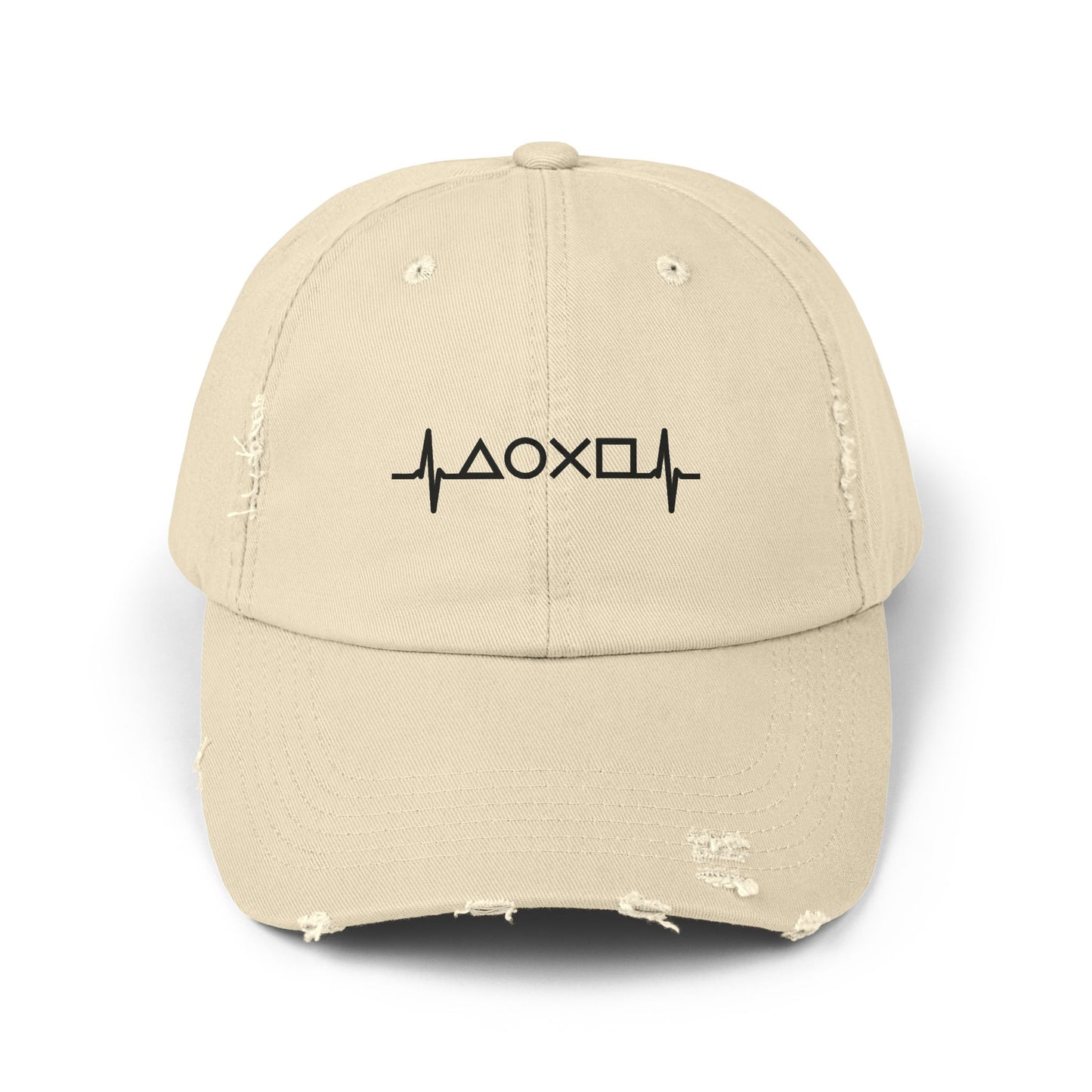 Stylish Unisex Distressed Cap with Unique Pulse Design | Casual Wear, Gift for Music Lovers, Trendy Accessory, Everyday Comfort