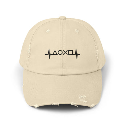 Stylish Unisex Distressed Cap with Unique Pulse Design | Casual Wear, Gift for Music Lovers, Trendy Accessory, Everyday Comfort