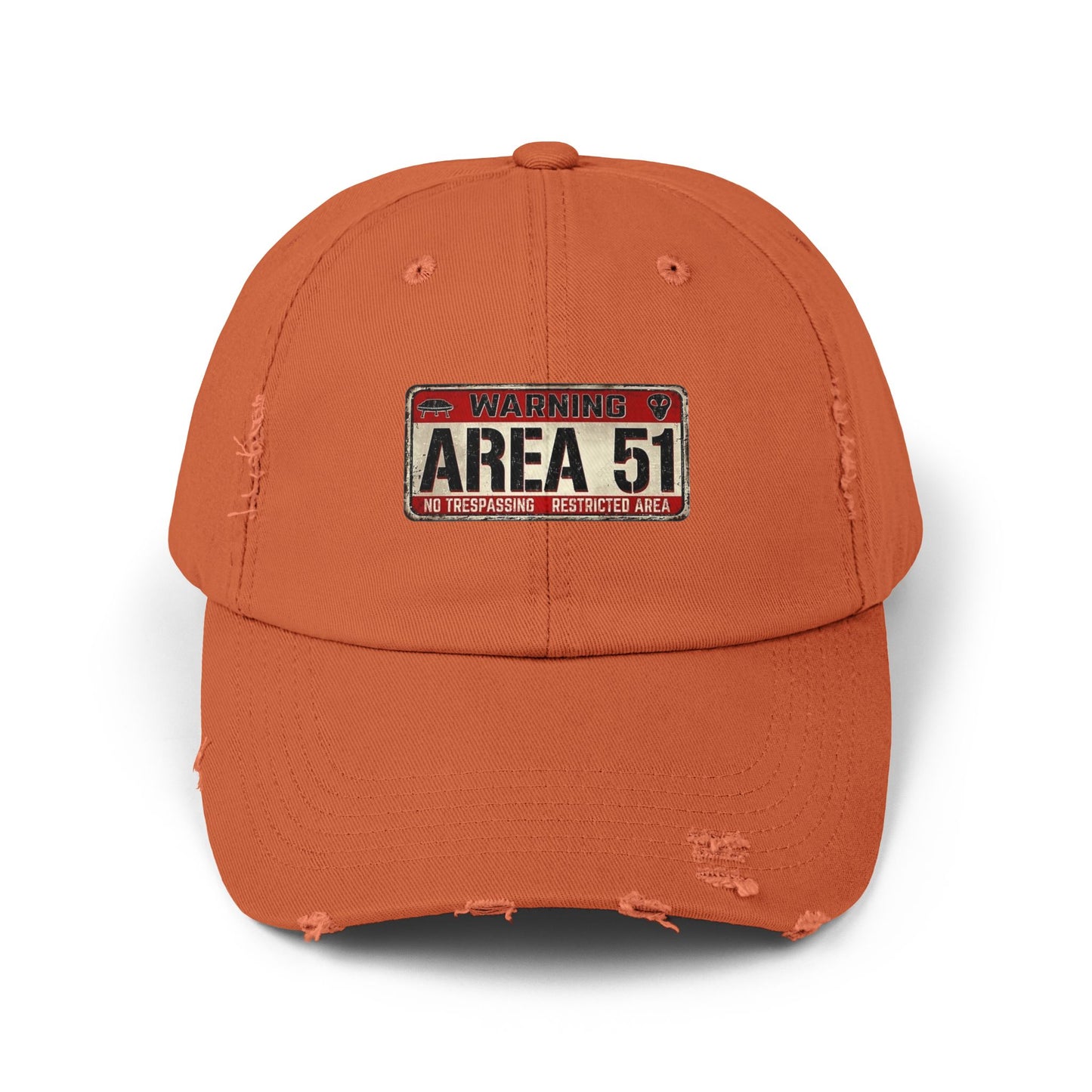 Unisex Distressed Area 51 Cap - Vintage Alien Hat, UFO Enthusiast Gift, Trendy Mens & Womens Cap, Perfect for Casual Wear