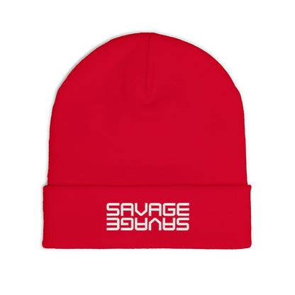 Savage Style Knit Beanie - Cozy Embroidered Hat for Winter Fashion, Streetwear Accessory, Gift for Him/Her