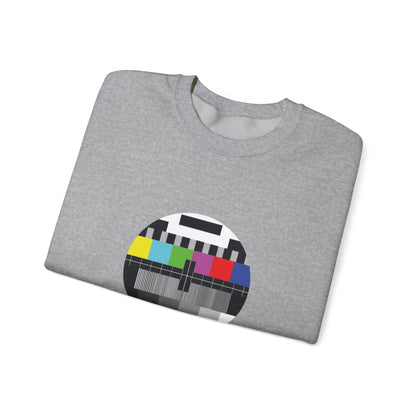 Colorful Retro Test Pattern Sweatshirt, Cozy Graphic Sweater, Unisex Crewneck Apparel, Perfect for Gifting and Everyday Wear