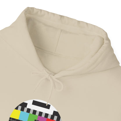 Vintage TV Test Pattern Hoodie, Cozy Unisex Sweatshirt for Home, Unique Gift for Tech Lovers, Retro Apparel, Perfect for Casual Wear