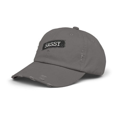 Sassy Distressed Cap | Unisex Casual Hat, Perfect for Gifts, Stylish Accessories, Daily Wear, Trendy Fashion