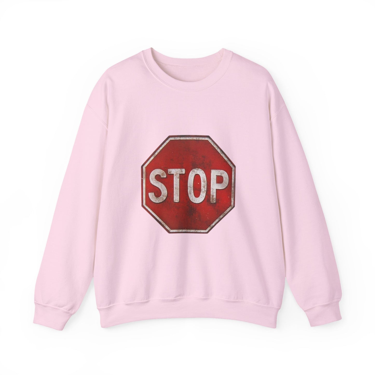 Stop Sign Crewneck Sweatshirt, Casual Wear, Gift for Drivers, Street Style, Motivational Clothing, Safety Awareness Apparel