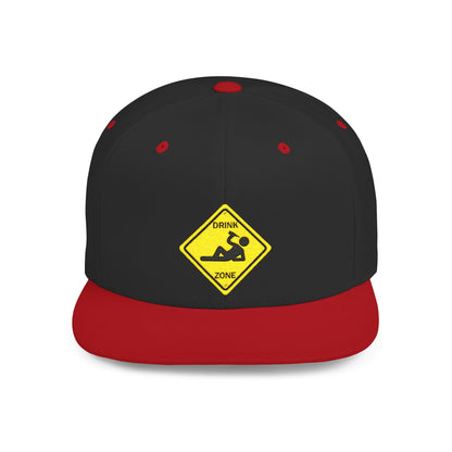 Playful Safety Symbol Flat Bill Snapback Hat, Trendy Cap for Outdoor Lovers, Perfect Gift for Construction Workers, Unique Hats