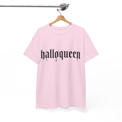 Halloween Heavy Cotton Tee, Halloqueen Graphic Shirt, Fall Festival Tee, Spooky Season Apparel, Halloween Costume Top