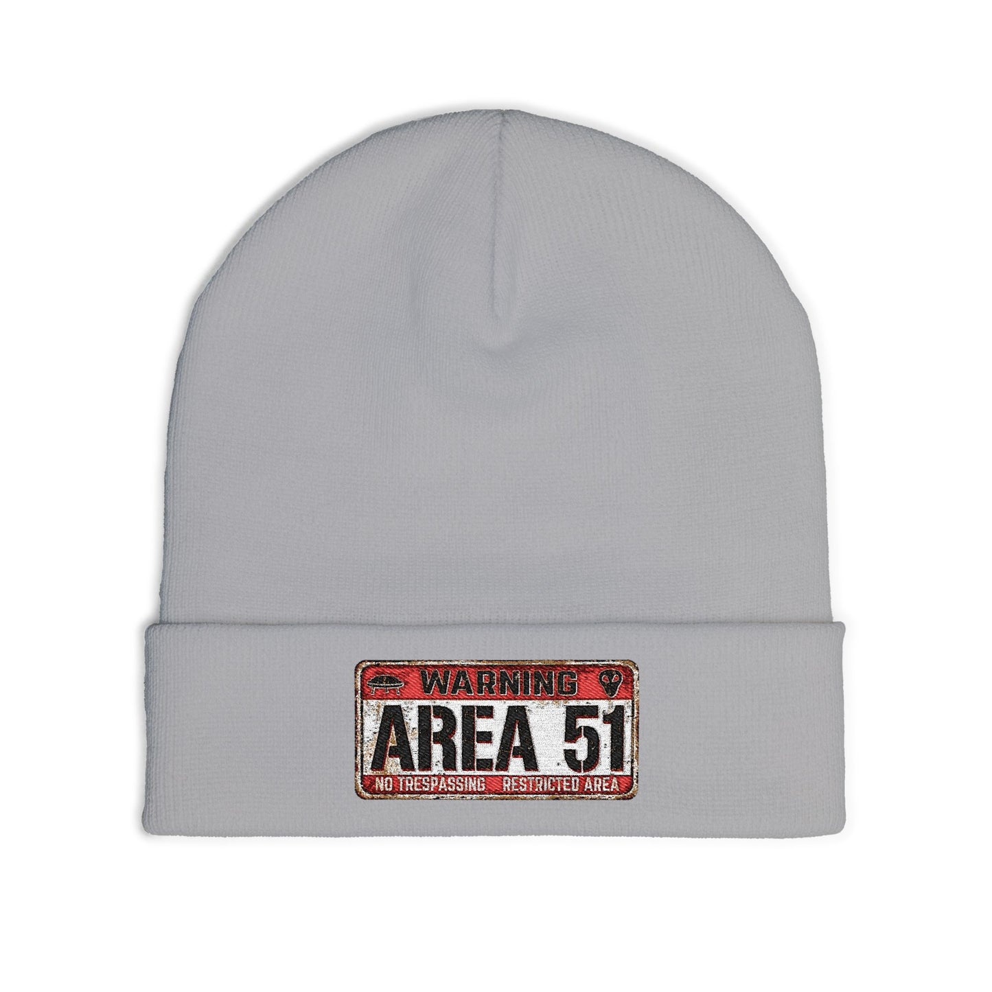 Area 51 Embroidered Knit Beanie, Funny UFO Hat, Winter Fashion Accessory, Cool Gift for Aliens Enthusiasts, Unique Beanie for Men and Women