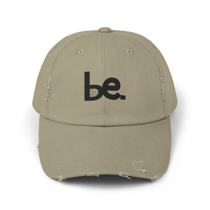 Trendy Unisex Distressed Cap with 'be.' Design, Casual hat for everyday wear, Gift for friends, Stylish accessory, Summer fashion