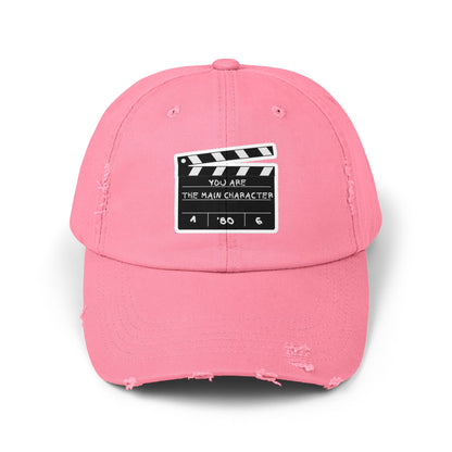 Unisex Distressed Cap | You're the Main Character | Casual Style, Gift for Film Lovers, Movie Nights, Everyday Wear, Trendy Accessory