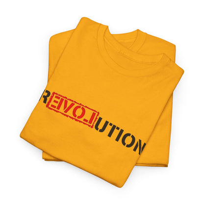 Heavy Cotton Tee with REVO-lution Design - Casual Wear, Statement Shirt, Gift for Activists, Streetwear Essential