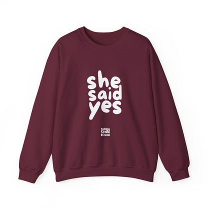 She Said Yes Sweatshirt, Engagement Gift for Bride-to-Be, Cozy Crewneck, Wedding Celebration, Proposal Reminder