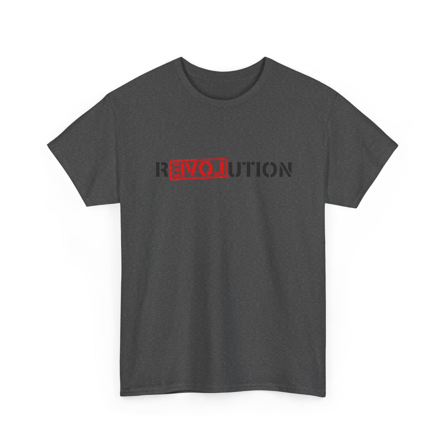 Heavy Cotton Tee with REVO-lution Design - Casual Wear, Statement Shirt, Gift for Activists, Streetwear Essential