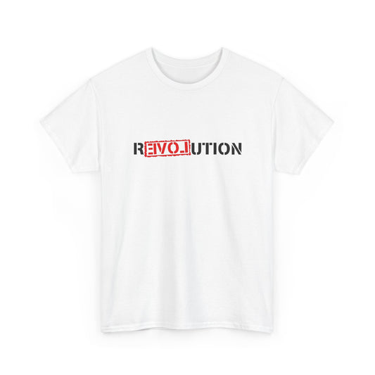 Heavy Cotton Tee - REVOlution Graphic Shirt, Casual Wear, Gift for Change Makers, Bold Statement Tee, Everyday Streetwear