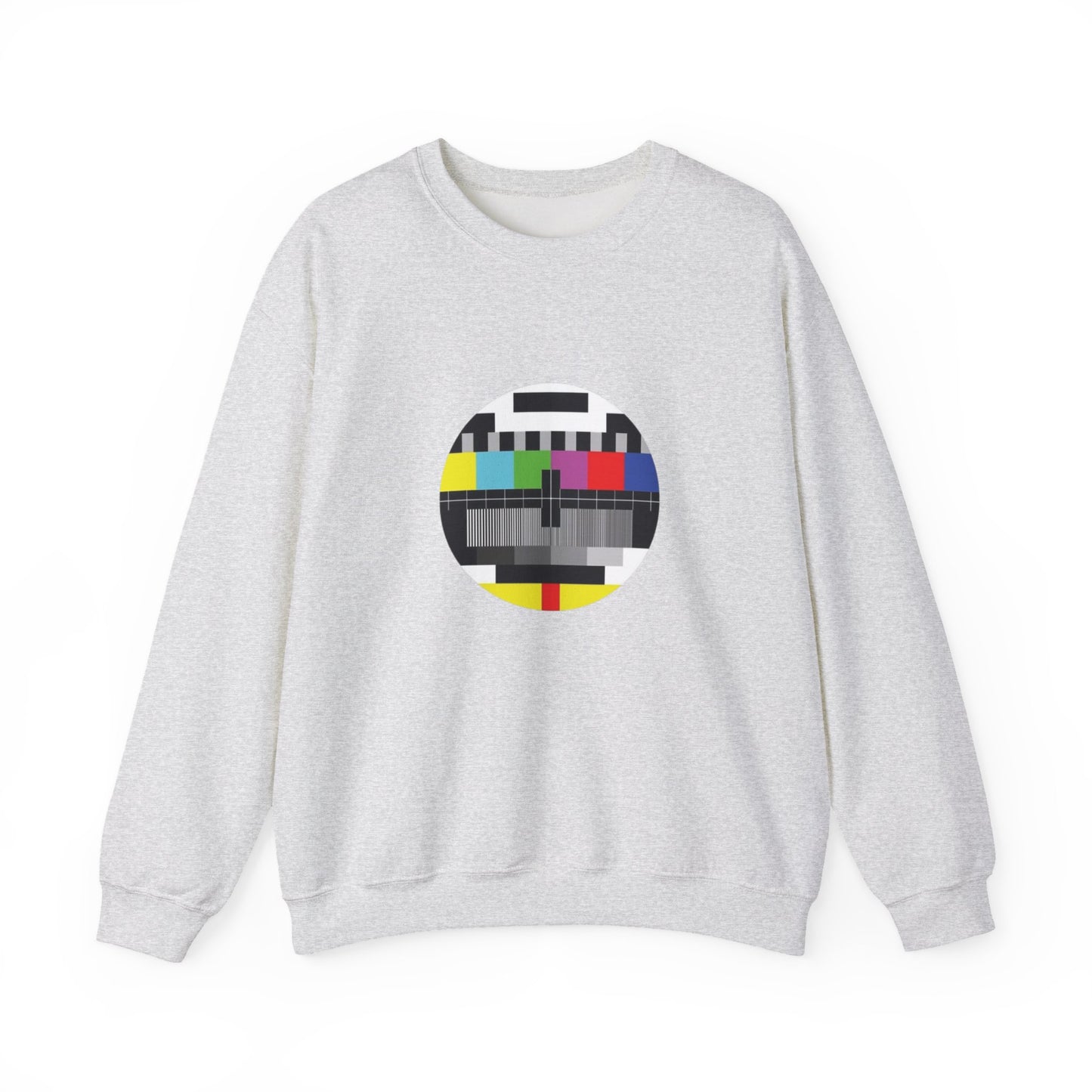 Colorful Retro Test Pattern Sweatshirt, Cozy Graphic Sweater, Unisex Crewneck Apparel, Perfect for Gifting and Everyday Wear