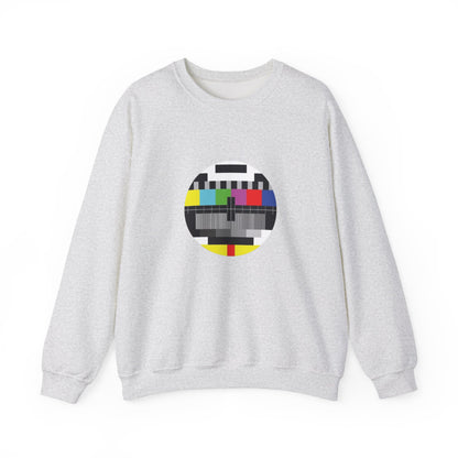 Colorful Retro Test Pattern Sweatshirt, Cozy Graphic Sweater, Unisex Crewneck Apparel, Perfect for Gifting and Everyday Wear