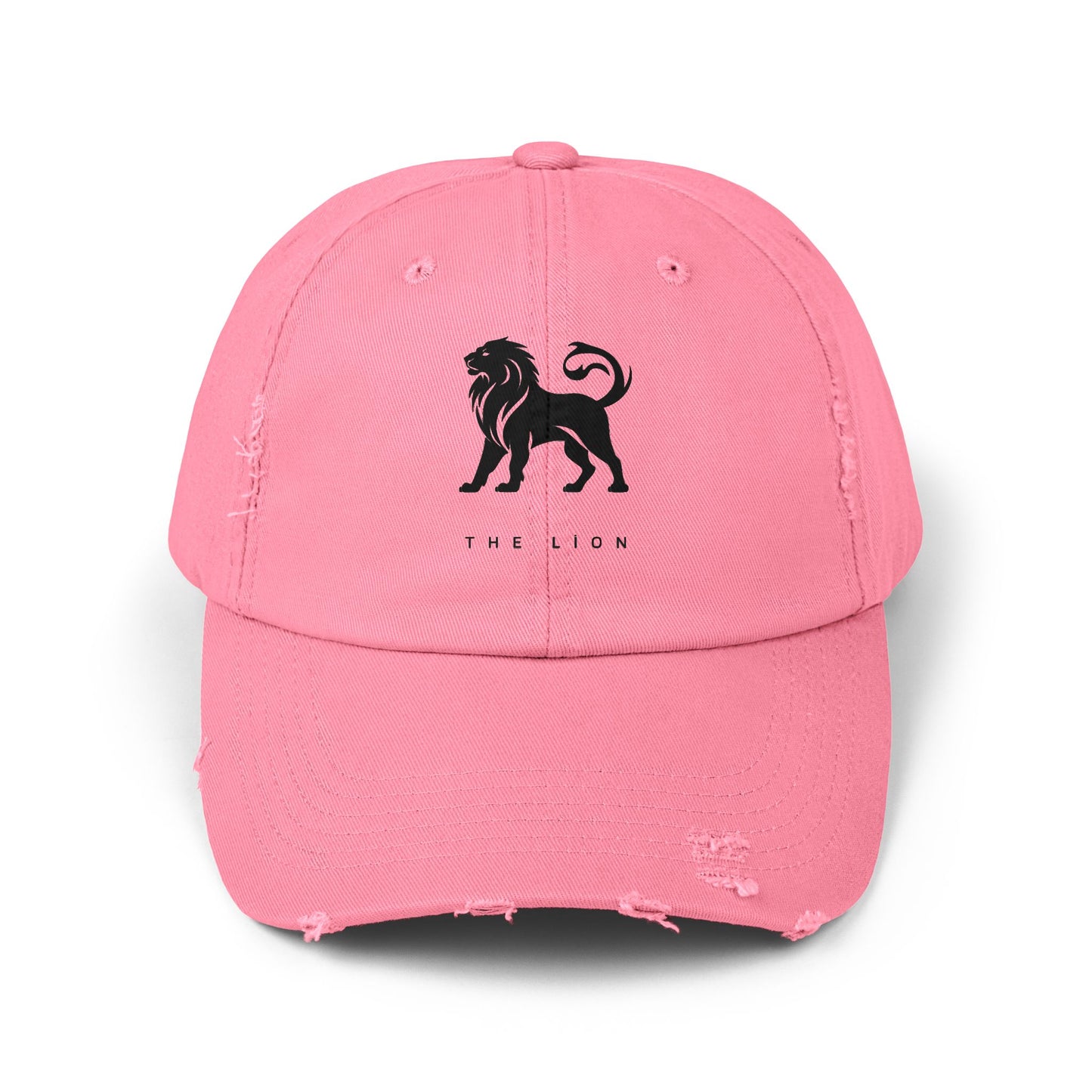 Youthful Distressed Cap with Lion Design, Trendy Hat for Animal Lovers, Casual Summer Accessory, Perfect Gift for Birthdays and Holidays