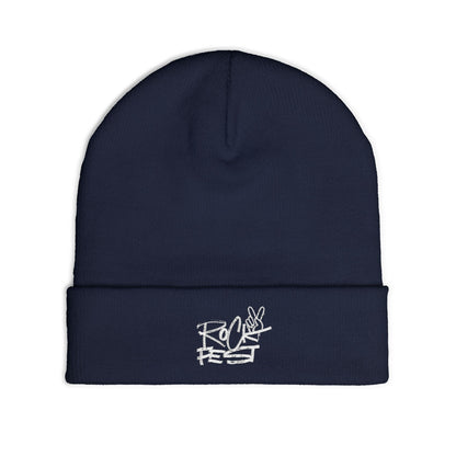 Cozy Embroidered Knit Beanie, Winter Hat, Gift for Her, Beanie with Design, Trendy Knitted Cap