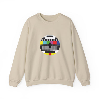 Colorful Retro Test Pattern Sweatshirt, Cozy Graphic Sweater, Unisex Crewneck Apparel, Perfect for Gifting and Everyday Wear