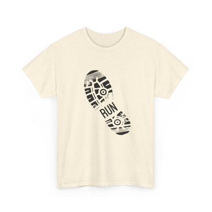 Run Graphic Heavy Cotton Tee - Casual Fitness Wear, Workout Shirt, Gym Apparel, Motivational Tee, Sports Clothing