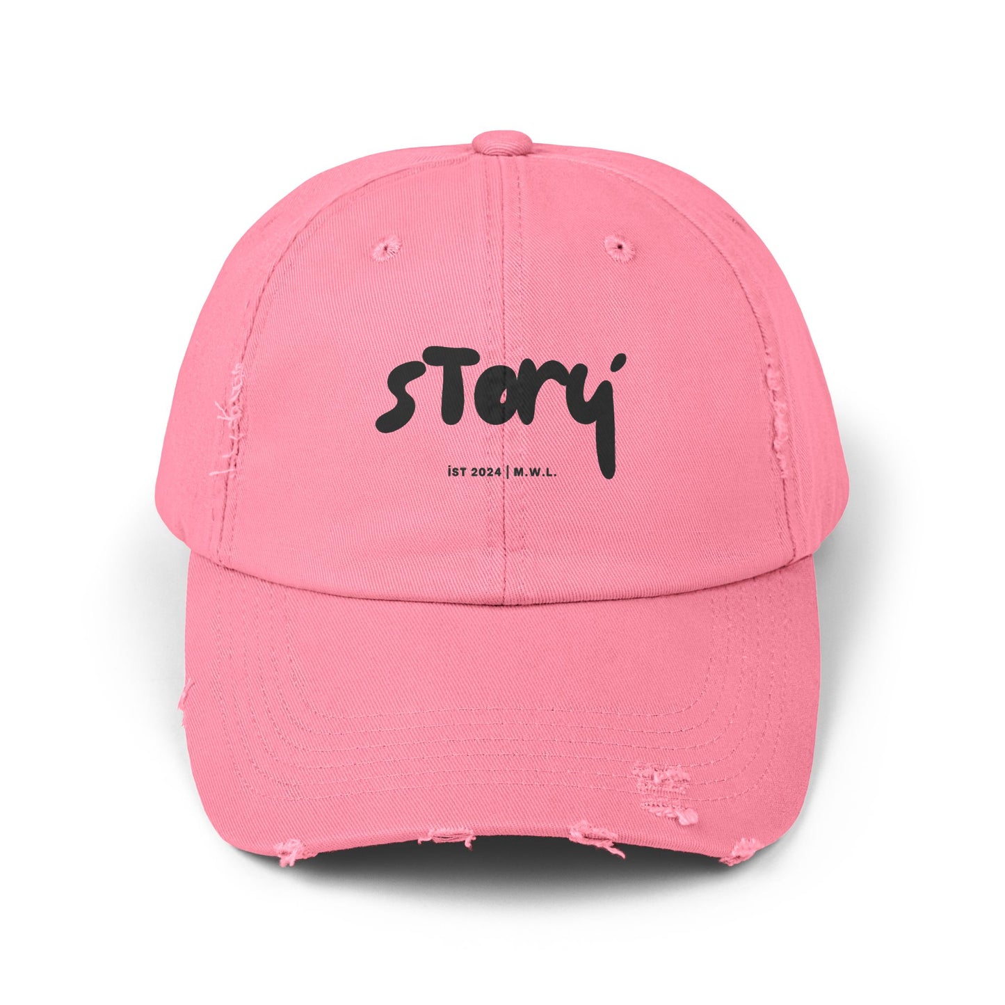 Unisex Distressed Cap with 'Story' Design - Perfect for Casual Outings, Summer Days, Gifts, and Everyday Style