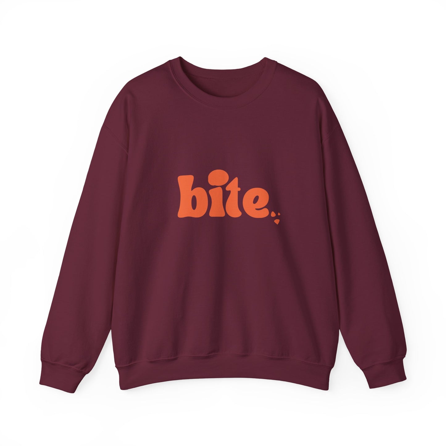 Bite Graphic Crewneck Sweatshirt, Cozy Unisex Sweatshirt for Casual Wear, Perfect Gift for Food Lovers, Trendy Fall Fashion, Holiday Apparel