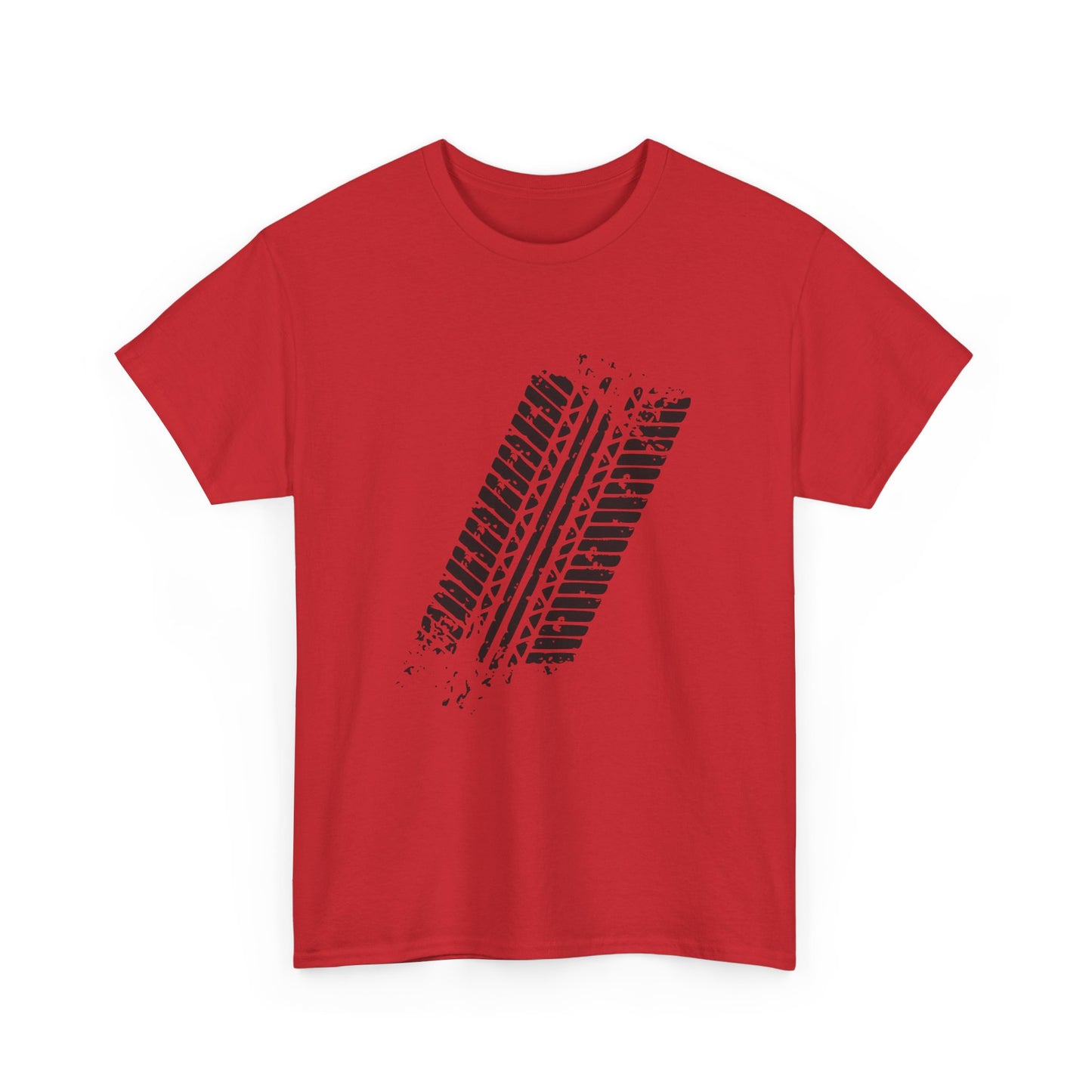 Stylish Heavy Cotton Tee with Bold Tire Track Design | Casual Wear, Streetwear, Gift for Car Lovers, Trendy T-Shirt, Everyday