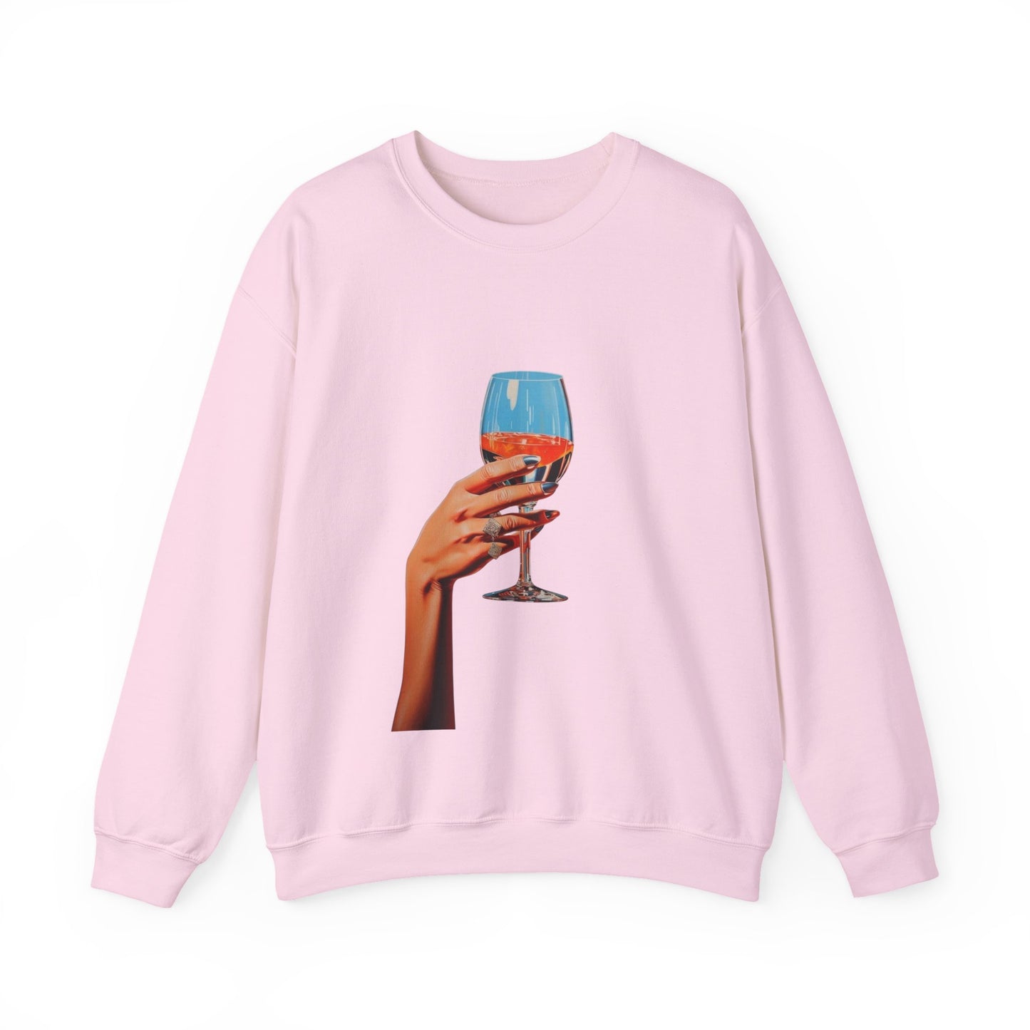 Elegant Wine Glass Crewneck Sweatshirt | Cozy Gift for Friends, Casual Style, Perfect for Wine Lovers, Relaxing Nights In, Birthday Gift