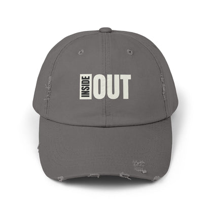 Distressed Cap with 'INSIDE OUT' Design – Trendy Unisex Hat for Casual Wear, Outdoor Adventures, Gifts, Festivals, Everyday Style
