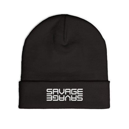 Savage Style Knit Beanie - Cozy Embroidered Hat for Winter Fashion, Streetwear Accessory, Gift for Him/Her