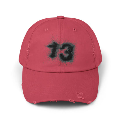 Vintage Distressed Cap for Casual Style, Perfect Gift for Birthdays, Hip Hop Fashion, Everyday Wear, 13 Symbol Design
