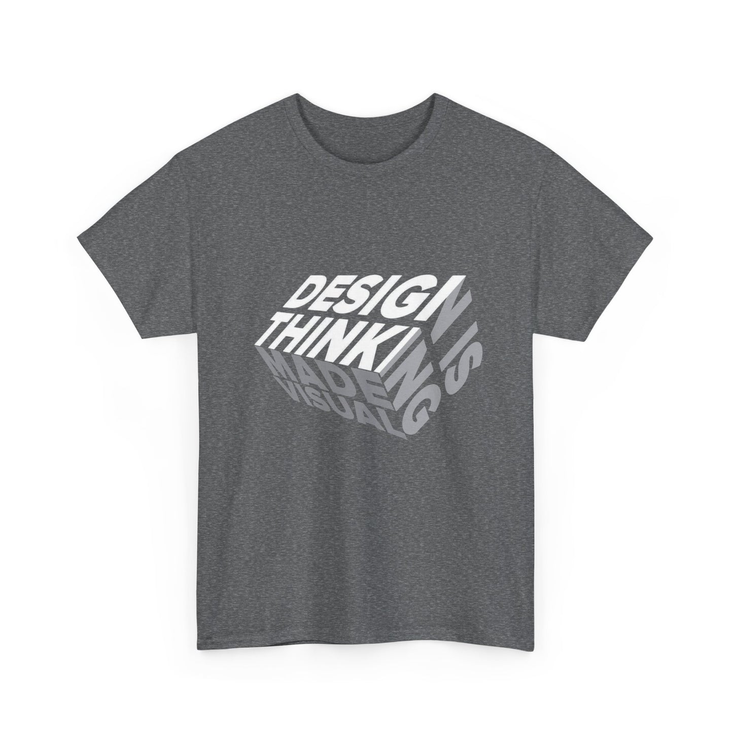Design Thinking  Heavy Cotton Tee, Casual Graphic Tees, Gift for Designers, Cool Everyday Wear, Unique Art Shirt, Trendy Fashion Top