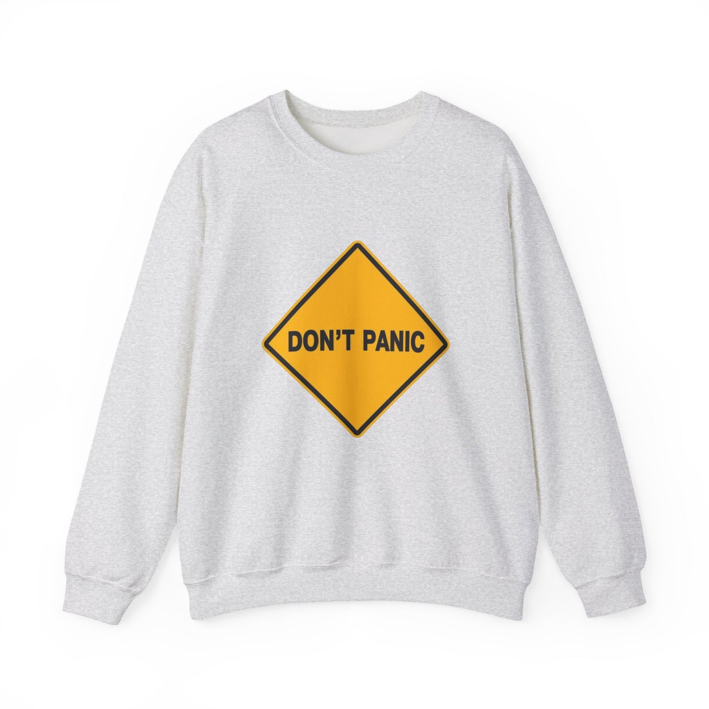 Don't Panic Sweatshirt - Cozy Unisex Heavy Blend Crewneck for Chill Days, Gift for Friends, Stress Relief, Casual Style, Everyday Comfort