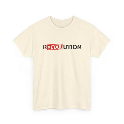 Heavy Cotton Tee with REVO-lution Design - Casual Wear, Statement Shirt, Gift for Activists, Streetwear Essential