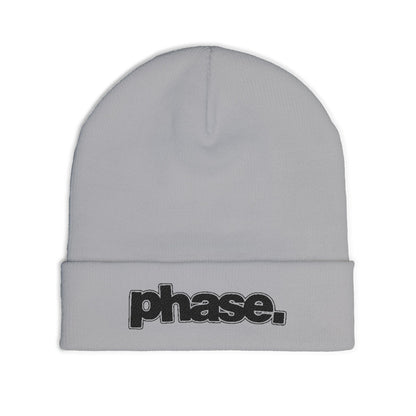 Stylish Knit Beanie with 'phase.' Embroidery, Cozy Winter Hat, Casual Fashion Accessory, Perfect Gift for Fashion Lovers, Trendy Headwear
