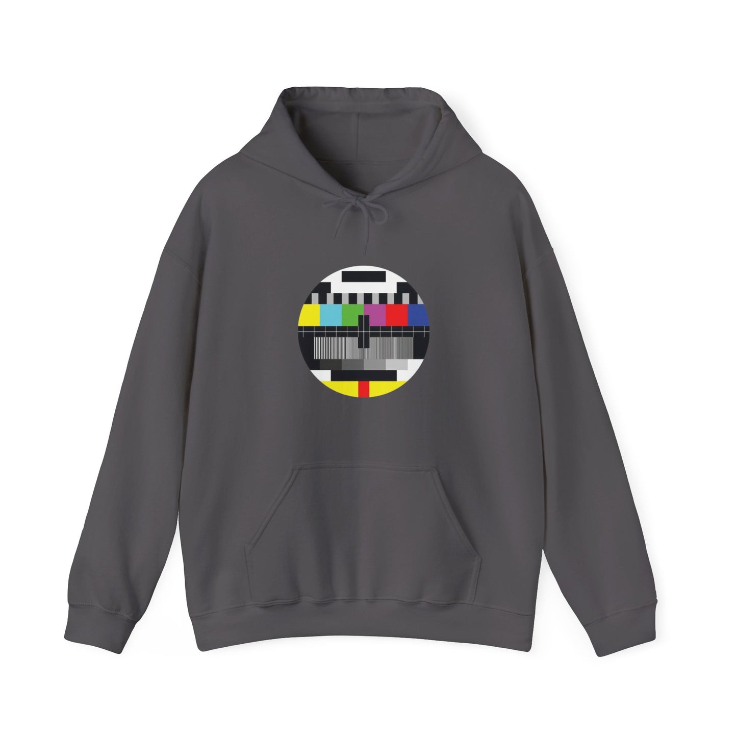 Vintage TV Test Pattern Hoodie, Cozy Unisex Sweatshirt for Home, Unique Gift for Tech Lovers, Retro Apparel, Perfect for Casual Wear