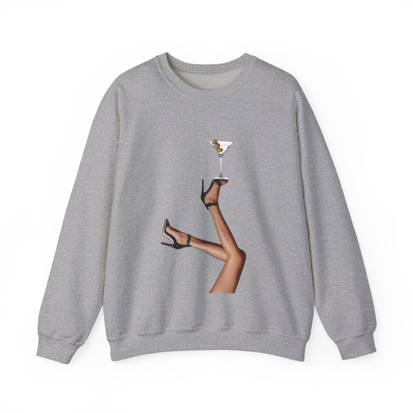 Chic Martini Legs Sweatshirt, Fashion Forward, Cocktail Party Attire, Cozy Unisex Crewneck, Gifts for Her