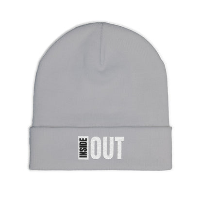 Cozy Knit Beanie with 'INSIDE OUT' Embroidery | Winter Hat, Gift, Fashion Accessory, Everyday Wear, Unisex Beanie