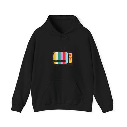 Retro TV Graphic Unisex Hoodie, Vintage Sweater, Cozy Fun Sweatshirt, Gift for Gamers, Movie Lovers, Perfect for Fall