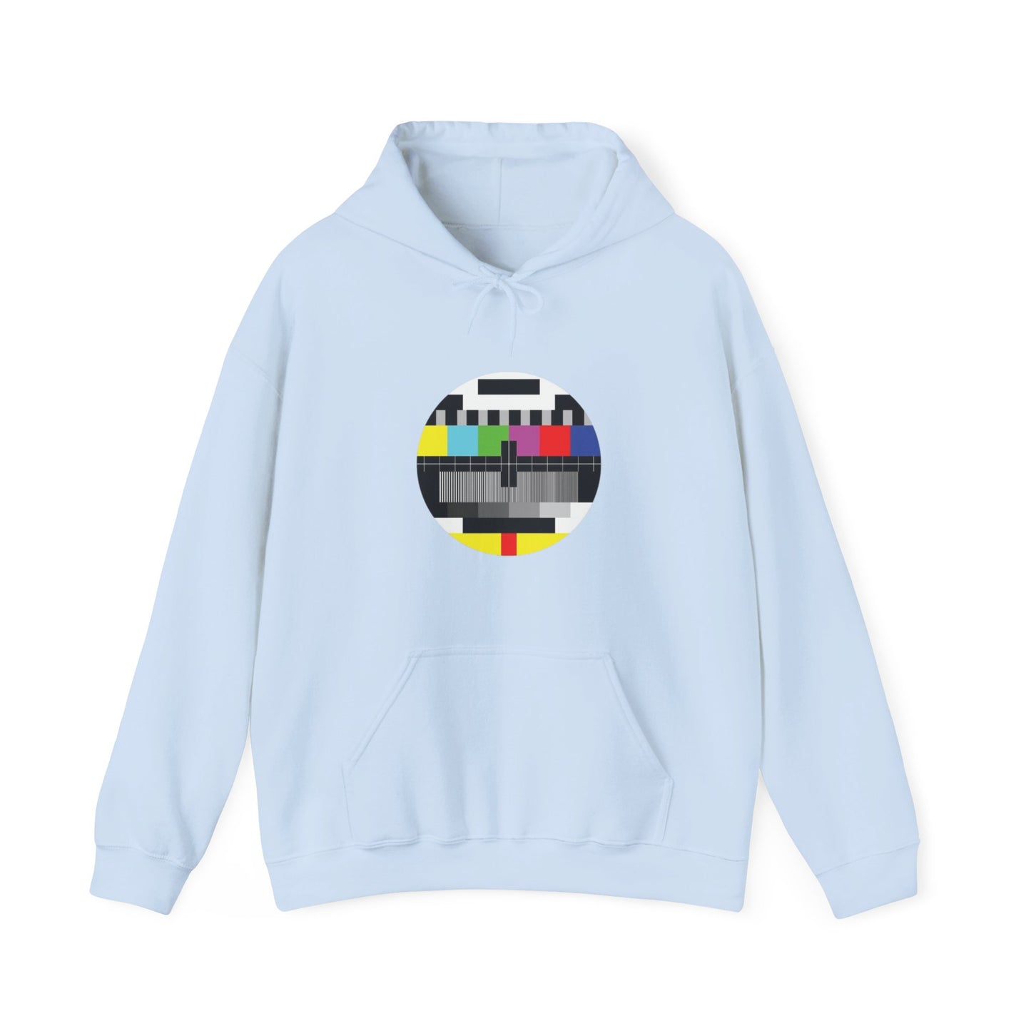 Vintage TV Test Pattern Hoodie, Cozy Unisex Sweatshirt for Home, Unique Gift for Tech Lovers, Retro Apparel, Perfect for Casual Wear