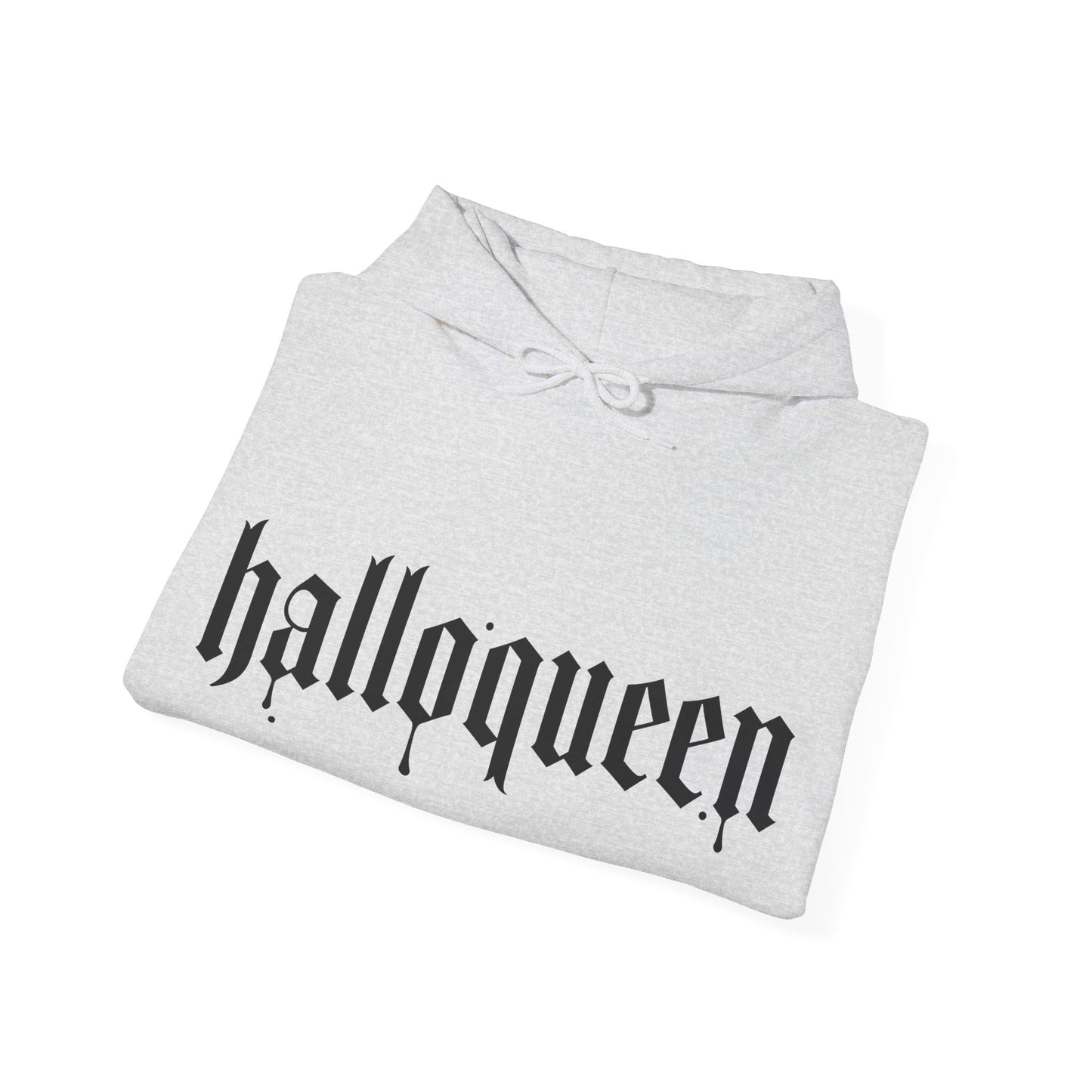 Halloween Hooded Sweatshirt, Halloqueen Pullover, Unisex Fall Apparel, Cozy Halloween Outfit, Spooky Season Gift