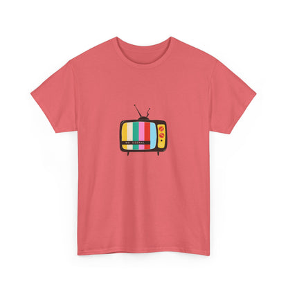 Retro TV Graphic Heavy Cotton Tee, Vintage Style Shirt, Gift for TV Lovers, Casual Wear, Fun Summer Tee, Graphic Tee