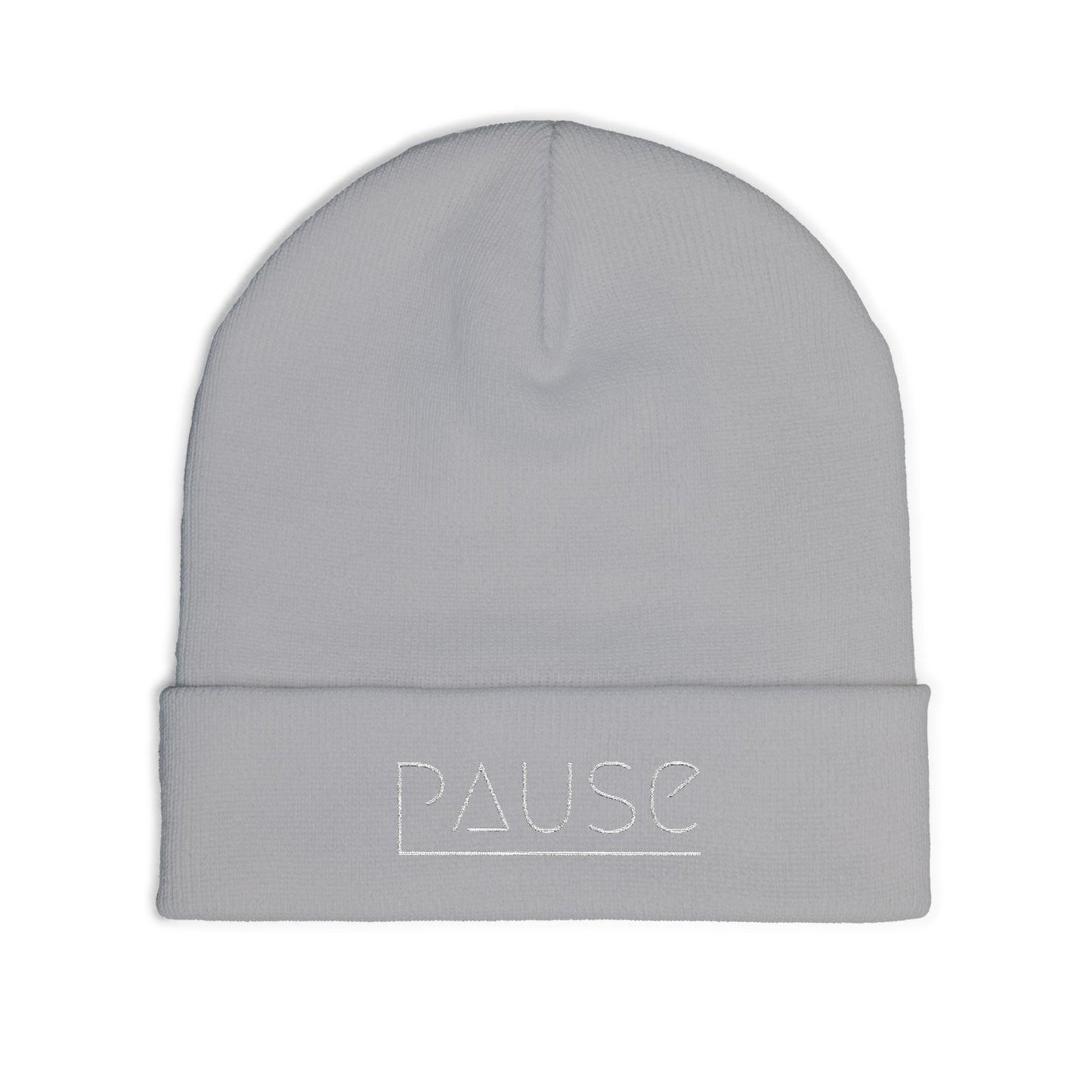 Cozy Knit Beanie with 'Pause' Embroidery, Winter Hat, Casual Beanie, Gift for Her, Relaxation Accessory, Chill Vibes