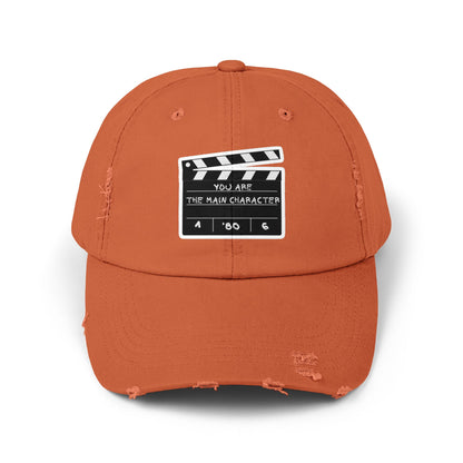 Unisex Distressed Cap | You're the Main Character | Casual Style, Gift for Film Lovers, Movie Nights, Everyday Wear, Trendy Accessory