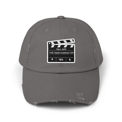 Unisex Distressed Cap | You're the Main Character | Casual Style, Gift for Film Lovers, Movie Nights, Everyday Wear, Trendy Accessory