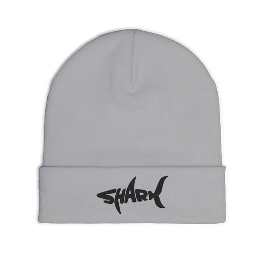 Shark Embroidered Knit Beanie, Winter Accessory, Gift for Marine Lovers, Cool Casual Style, Trendy Headwear, Unique Fashion Statement